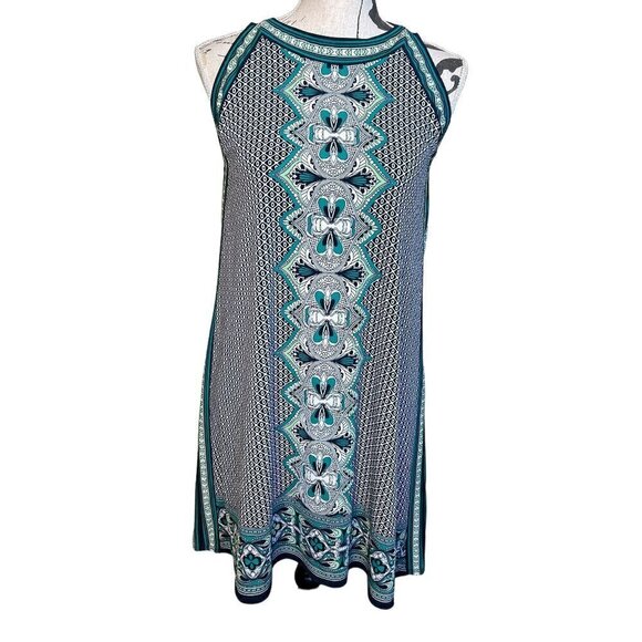 Max Studio Green Multicolor Sleeveless Dress Size XS Geometric Print Casual - Picture 1 of 9